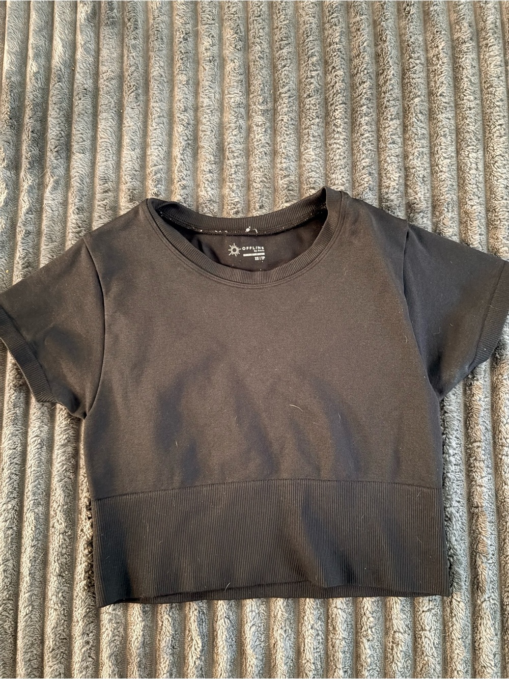 Women Black Crop T-Shirt